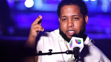 CORAL GABLES, FLORIDA - JULY 19: Chimbala attends Premios Juventud 2021 - rehearsals - day 1 at Watsco Center on July 19, 2021 in Coral Gables, Florida. (Photo by Jason Koerner/Getty Images for Univision)